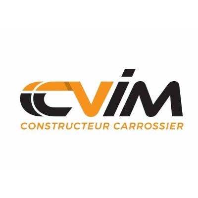 logo CVIM carrossier ecrit en gris et orange sur fond blanc